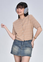 Women's Striped Flat Knit Top