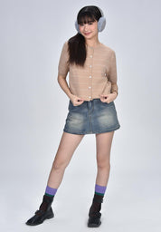 Women's Striped Flat Knit Top