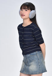 Women's Striped Flat Knit Top