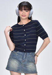 Women's Striped Flat Knit Top