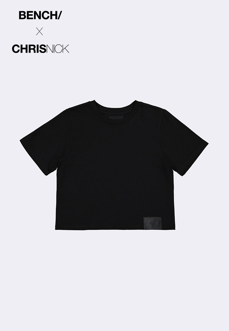 Bench x Chris Nick Womens Boxy T-Shirt With Leather Patch