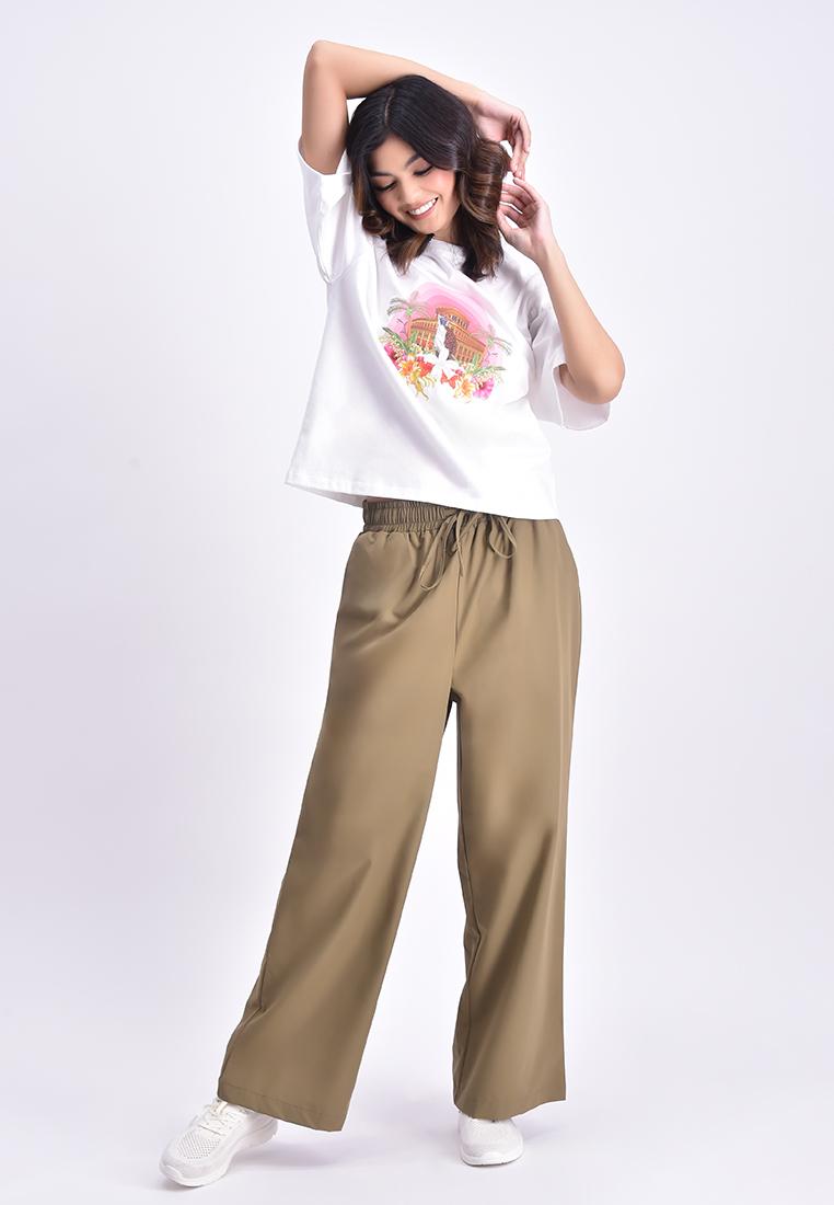Women's Oversized Round Neck Graphic T-Shirt