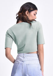 Women's Elbow Sleeve Cropped Top