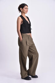 Women's High Waist Pleated Pants