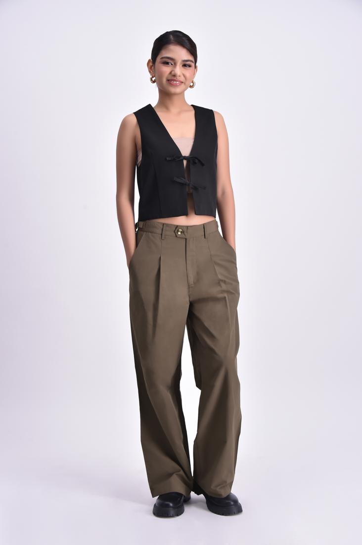Women's High Waist Pleated Pants