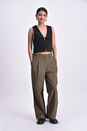 Women's High Waist Pleated Pants
