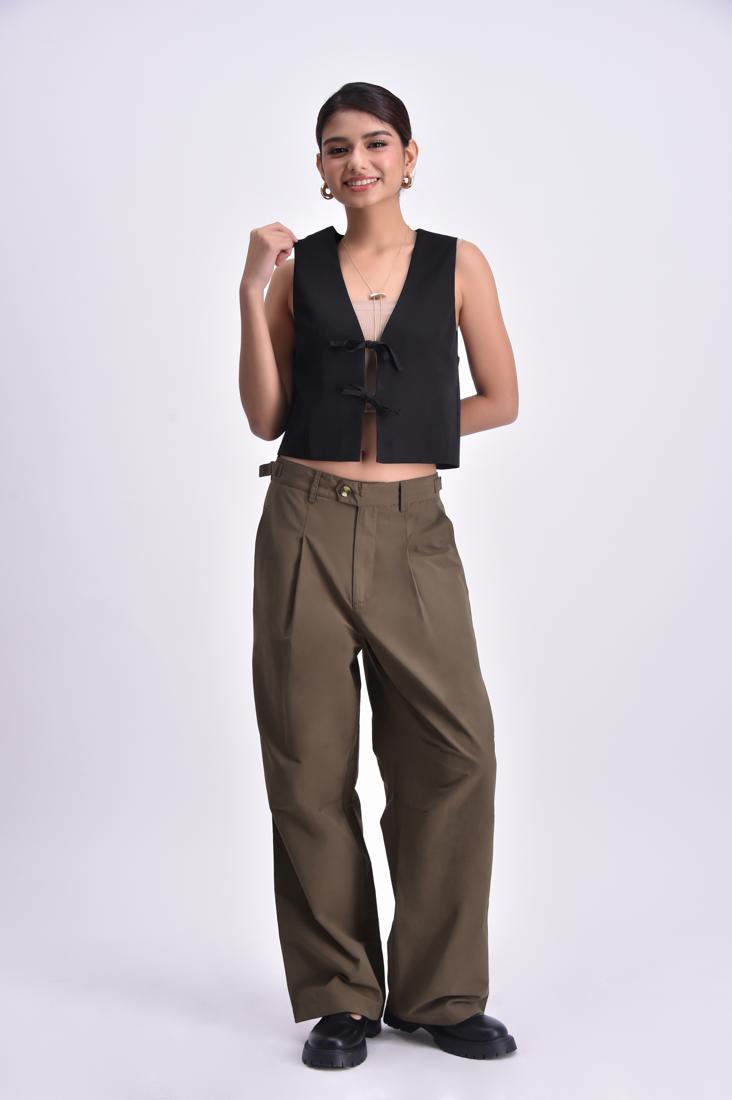 Women's High Waist Pleated Pants