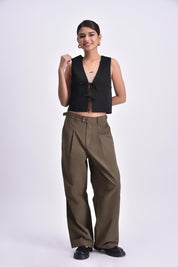 Women's High Waist Pleated Pants