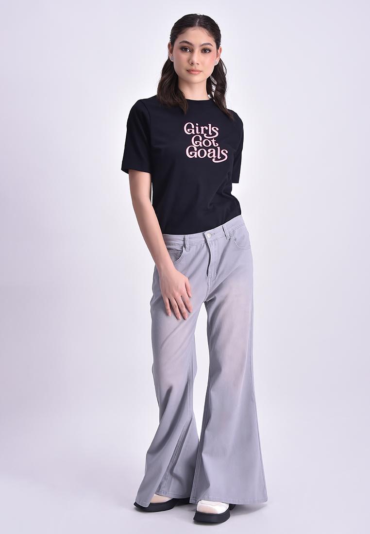 Women's Mid Waist Flare Denim Pants