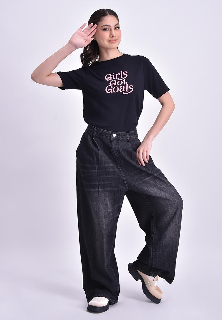 Women's Straight Baggy Pants - Main Image