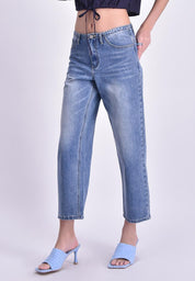 Women's Faded Denim Pants