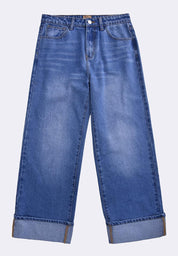 Bench x The Powerpuff Girls Women's Wide Leg Cuffed Denim Pants