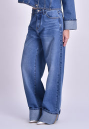 Bench x The Powerpuff Girls Women's Wide Leg Cuffed Denim Pants