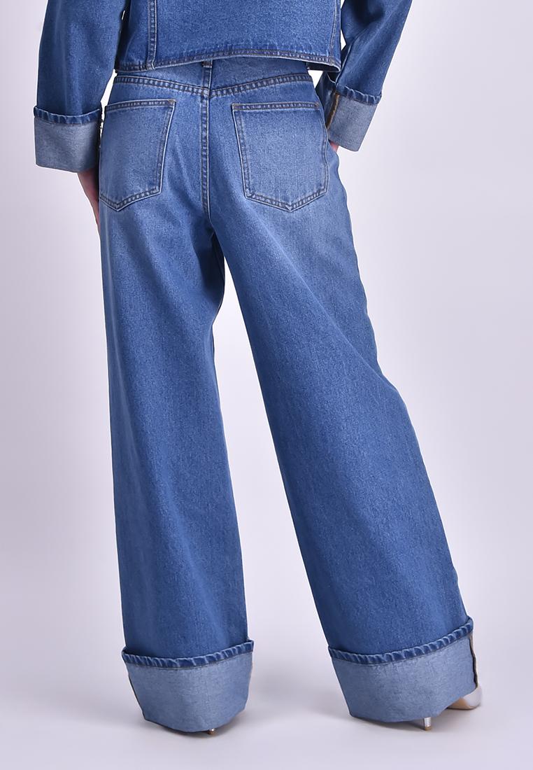 Bench x The Powerpuff Girls Women's Wide Leg Cuffed Denim Pants