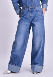 Bench x The Powerpuff Girls Women's Wide Leg Cuffed Denim Pants