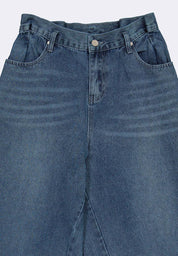 Women's Denim Wide Leg Barrel Pants