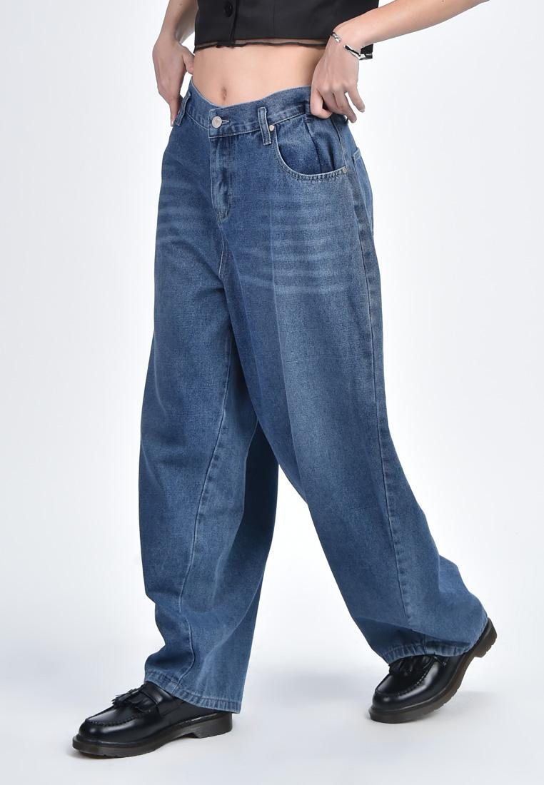 Women's Denim Wide Leg Barrel Pants