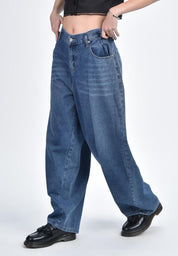 Women's Denim Wide Leg Barrel Pants