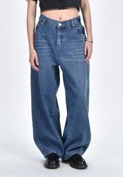 Women's Denim Wide Leg Barrel Pants