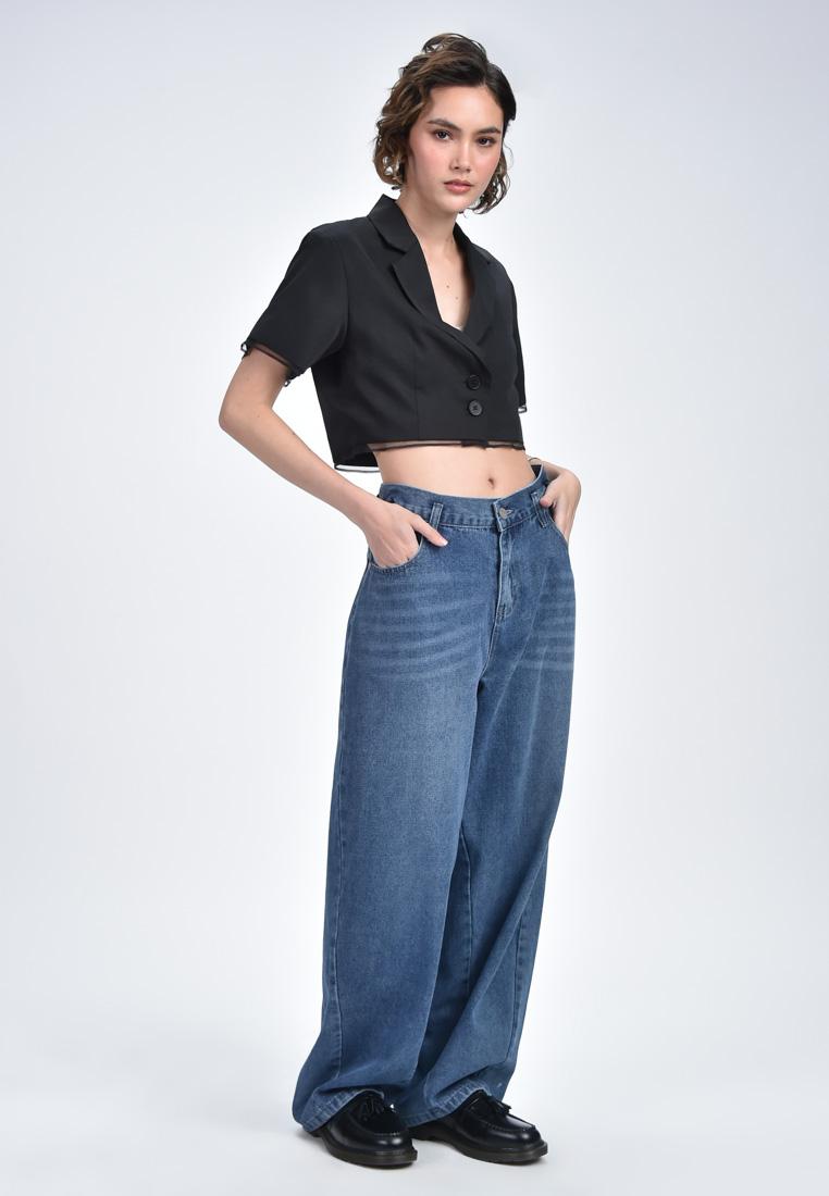 Women's Denim Wide Leg Barrel Pants