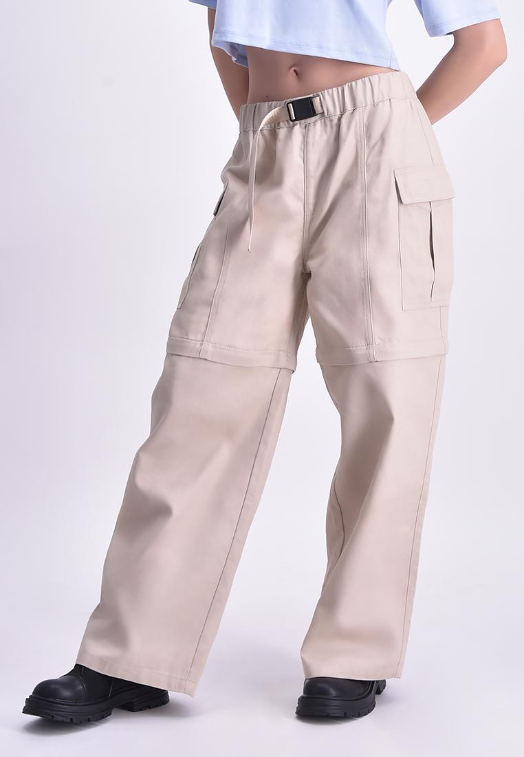 Women's Convertible Wide Leg High Waist Cargo Trouser