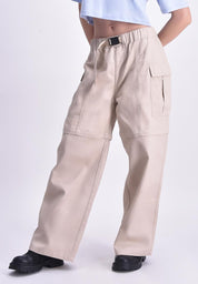 Women's Convertible Wide Leg High Waist Cargo Trouser