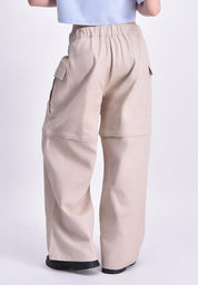 Women's Convertible Wide Leg High Waist Cargo Trouser