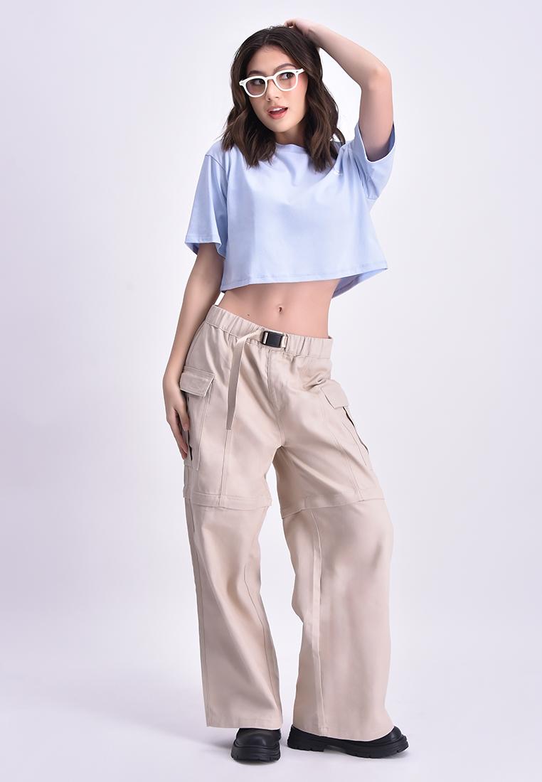 Women's Convertible Wide Leg High Waist Cargo Trouser