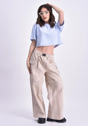 Women's Convertible Wide Leg High Waist Cargo Trouser