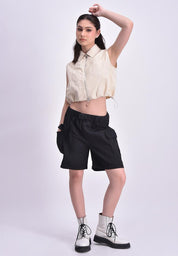 Women's Convertible Wide Leg High Waist Cargo Trouser