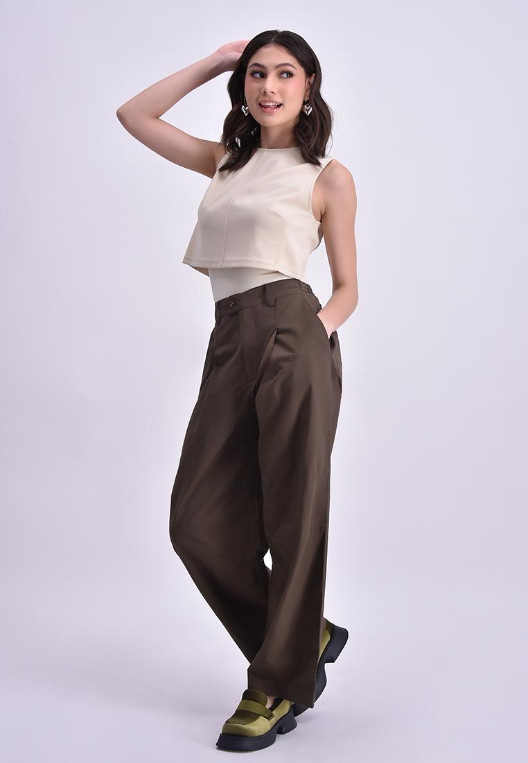Women's High Waist Pleated Pants