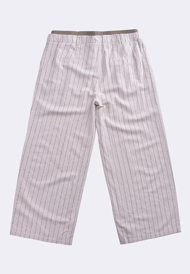 Women's Striped Linen Straight Pants