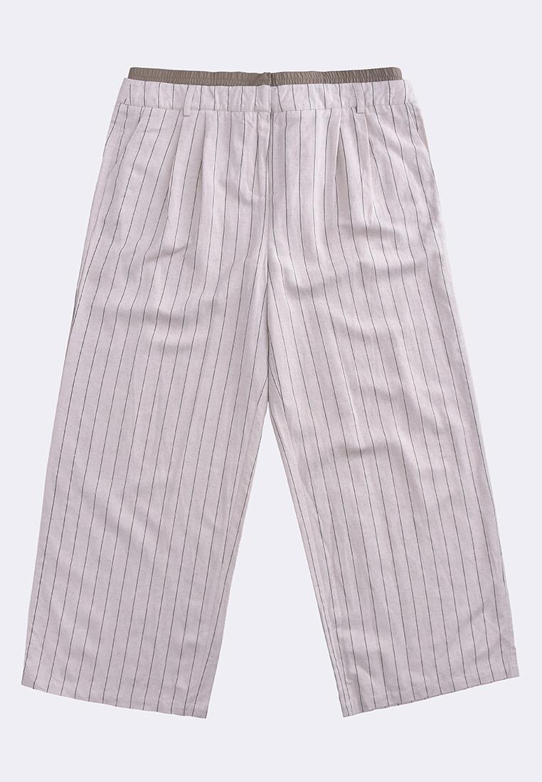Women's Striped Linen Straight Pants