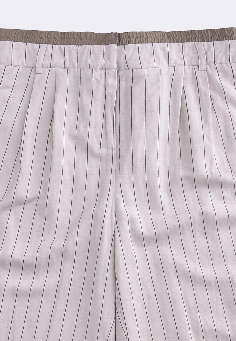 Women's Striped Linen Straight Pants