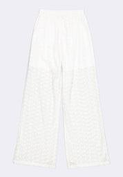 Women's Eyelet Embroidery Wide Leg Pants