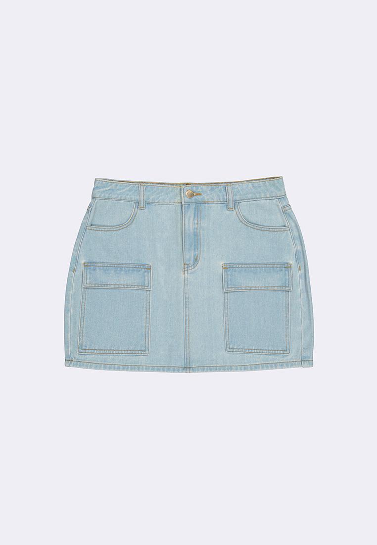 Women's Denim Cargo Mini Skirt