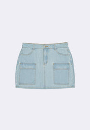 Women's Denim Cargo Mini Skirt