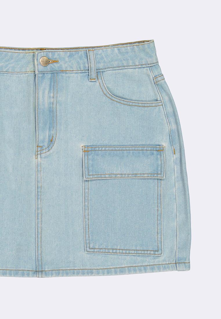 Women's Denim Cargo Mini Skirt