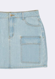 Women's Denim Cargo Mini Skirt
