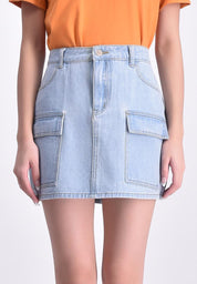 Women's Denim Cargo Mini Skirt