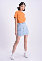 Women's Denim Cargo Mini Skirt