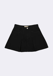 Women's Pleated Denim Skirt