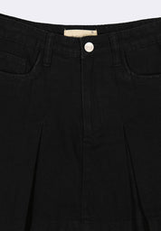 Women's Pleated Denim Skirt