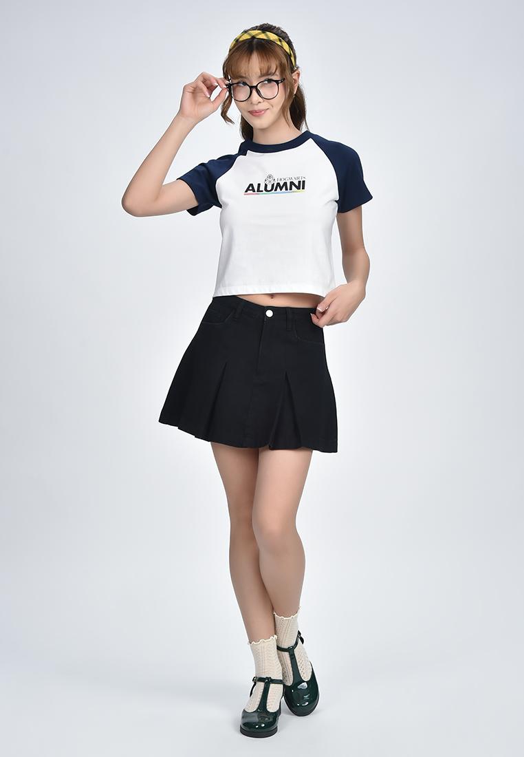 Women's Pleated Denim Skirt