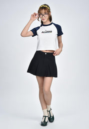 Women's Pleated Denim Skirt