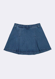 Women's Pleated Denim Skirt