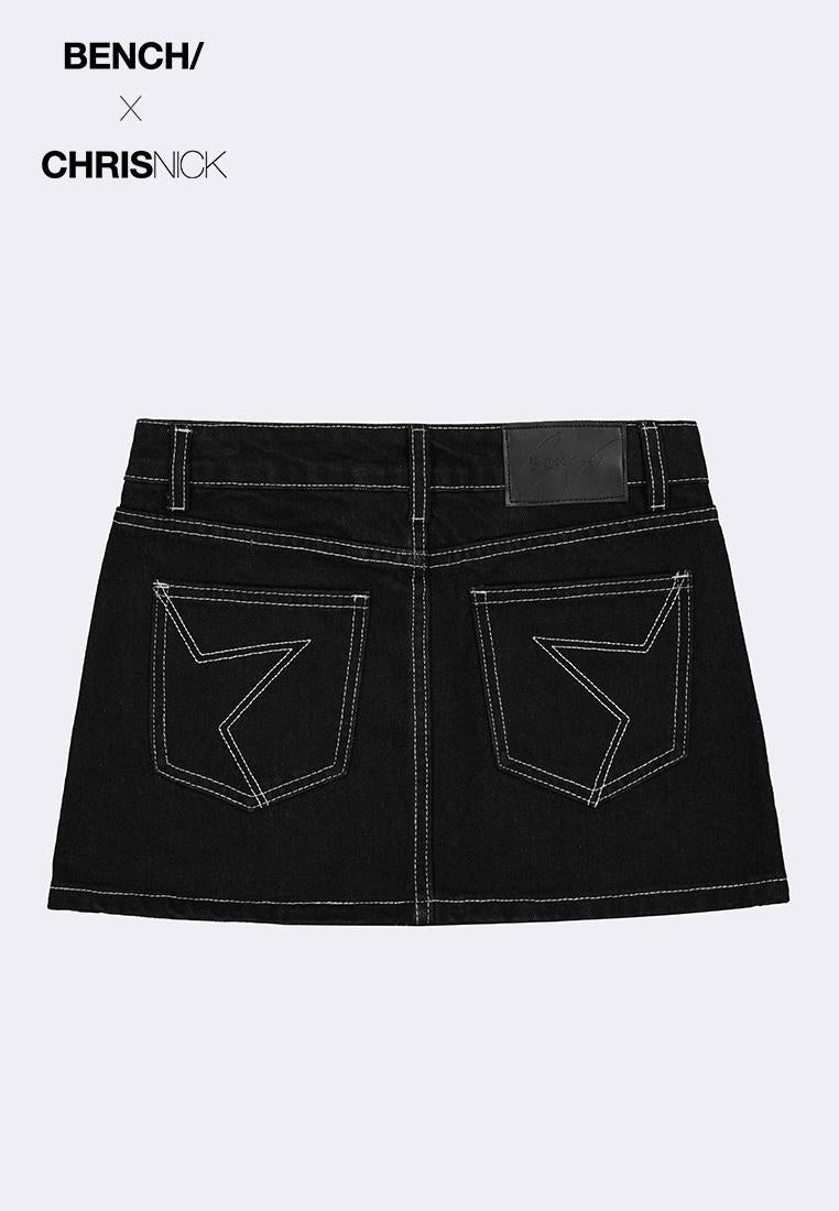 Bench x Chris Nick Womens Low Rise Micro Denim Skirt