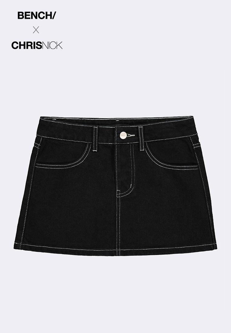 Bench x Chris Nick Womens Low Rise Micro Denim Skirt