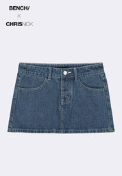 Bench x Chris Nick Womens Low Rise Micro Denim Skirt