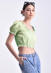 Women's Peasant Crop Top